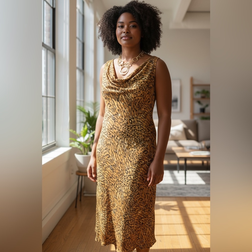 Leopard Print Sleeveless Dress